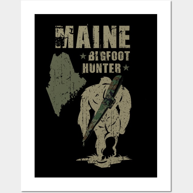 Maine Bigfoot Hunter Wall Art by Tesszero